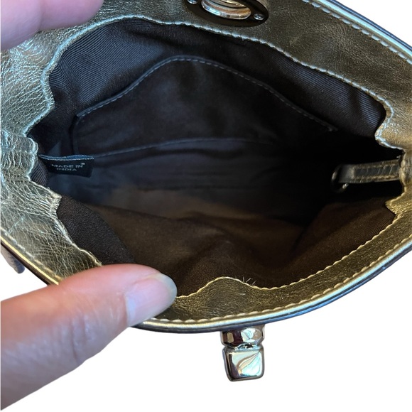 Coach Signature Brown Canvas Gold Leather Trim Turnlock Wristlet - Coin Wallet - Picture 4 of 12